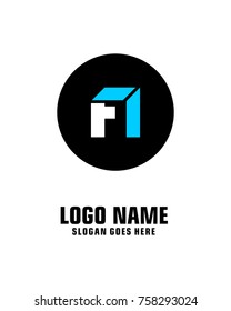 Initial letter F & I logo template vector