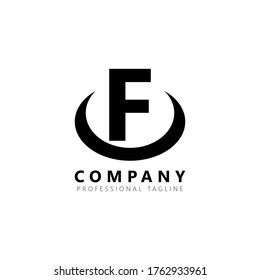 Initial letter F logo vector design template. Black letter isolated on white background. Can be used for company logo or symbol