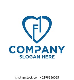 Initial letter F I logo vector design template