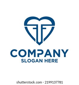 Initial letter F F logo vector design template