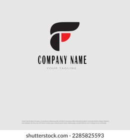 Initial Letter F Logo. White and Red are isolated on grey Background. Usable for Business and Branding Logos. Flat Vector Logo Design Template Element.