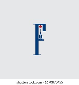 Initial letter F logo.new york city logo design, Empire State Building letter logo