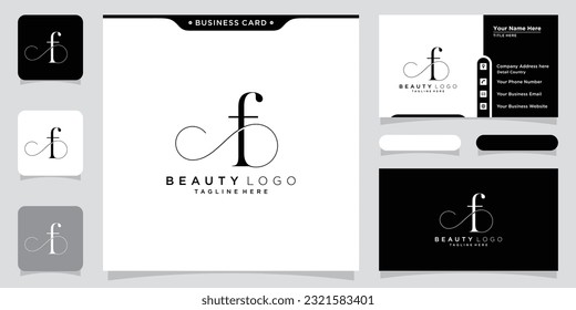 Letra inicial F diseño de logotipo de lujo Vector