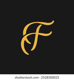 letra inicial F diseño de icono de logotipo de lujo