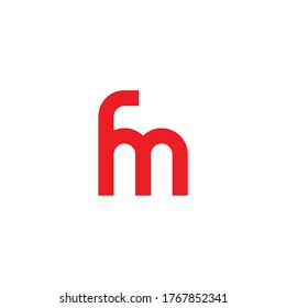 letra inicial f y m, fm, logotipo mf, plantilla de diseño de estilo de línea monográfica en minúscula