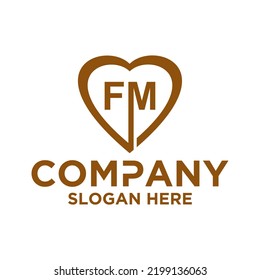 Initial letter F M logo vector design template