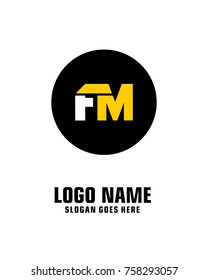Initial letter F & M logo template vector