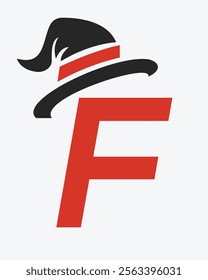 Initial Letter F Magic Hat Logo Design Concept For Magic Fantasy Symbol