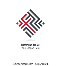 Initial Letter F Maze Concept Design Logo