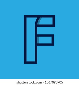Initial letter F minimalist logo template for company or business brand
