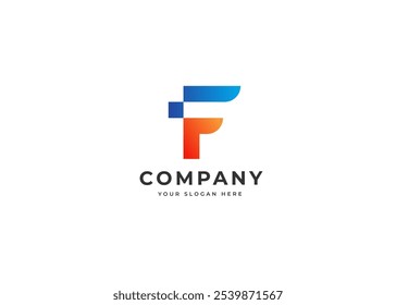 Letra inicial F logotipo moderno de vetor abstrato. Moderno Gradiente Letra Inicial F Símbolo Design de Logotipo. Símbolo Inicial Moderno para Identidade Comercial Corporativa. Ilustração de logotipo de vetor de alfabeto