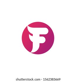 Initial Letter F Modern Alphabet Circle Logo Vector. Round Shape Letter Logo.