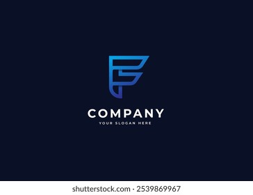 Initial Letter F Monogram Vector Logo. Modern Gradient Initial Letter F Symbol Logo Design. Modern Initial Symbol for Corporate Business Identity. Alphabet Vector Logo Illustration