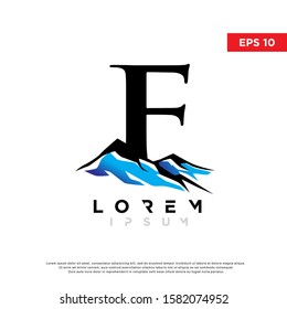 initial letter f mountain logo. modern icon, template design