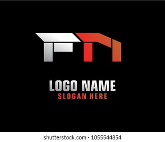 Initial letter F N logo template vector