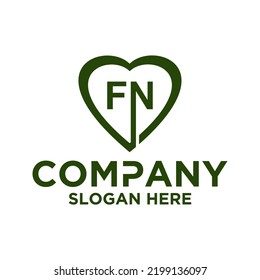 Letra inicial F N logo de diseño vectorial