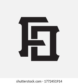 Letra inicial F, O, FO o DE superposición, enclavamiento, logotipo monograma, color negro sobre fondo blanco