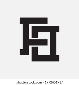 Initial letter F, O, FO or OF overlapping, interlock, monogram logo, black color on white background