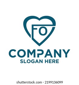 Initial letter F O logo vector design template