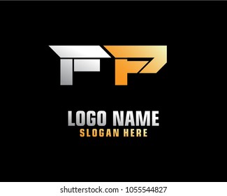 Initial letter F P logo template vector