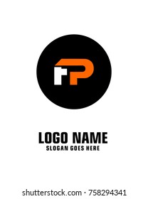 Initial letter F & P logo template vector