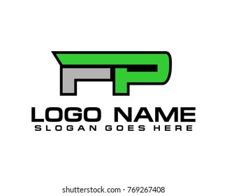 Initial letter F & P logo template vector