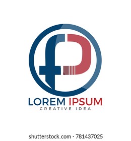 Initial letter F and P vector logo design. FP business logo design.