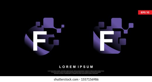 initial letter f pixel logo. modern icon, template design