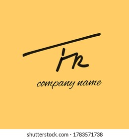 Initial Letter F R \ R F Handwriting and Signature Logo