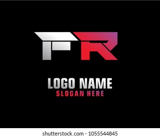 Initial letter F R logo template vector