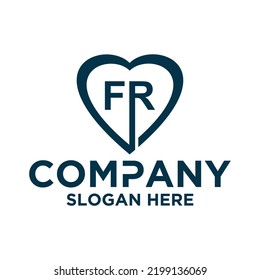 Anfangsbuchstabe F R Logo, Vektordesign-Vorlage