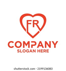 Initial letter F R logo vector design template