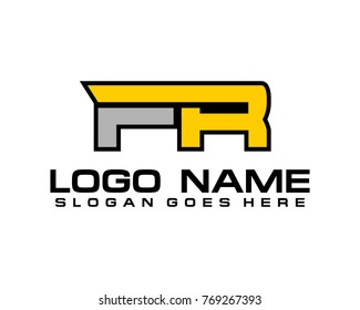 Initial letter F & R logo template vector