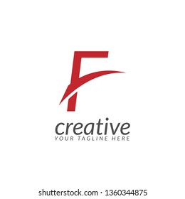 Initial Letter F Red Creative Design Logo