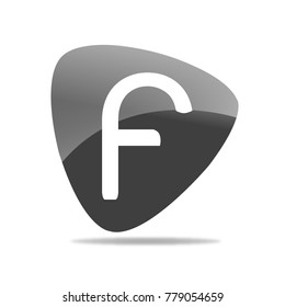 Initial Letter F Rounded Triangle Shape Icon Logo.Vector Design Template Element