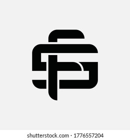 Anfangsbuchstaben F, S, FS oder SF, überlappend, interlock, Monogramm-Logo, schwarze Farbe auf weißem Hintergrund