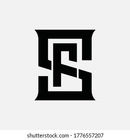 Anfangsbuchstaben F, S, FS oder SF, überlappend, interlock, Monogramm-Logo, schwarze Farbe auf weißem Hintergrund