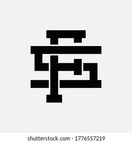 Anfangsbuchstaben F, S, FS oder SF, überlappend, interlock, Monogramm-Logo, schwarze Farbe auf weißem Hintergrund