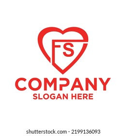 Letra inicial modelo de diseño vectorial del logotipo F S