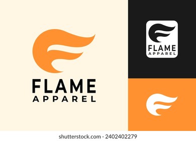 Initial Letter F with a shape like Flame for Apparel Workspace Business Logo Design