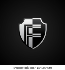 Initial letter F in the shield, Letter F Shield Icon