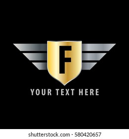 Initial Letter F Shield Icon Design Logo Template