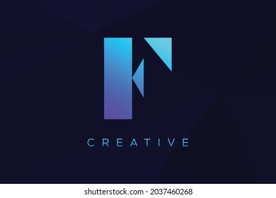 letra inicial F simple vivos colores brillantes monograma concepto de diseño moderno para símbolo web y compañía