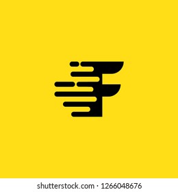 Initial Letter F Speed Design Logo