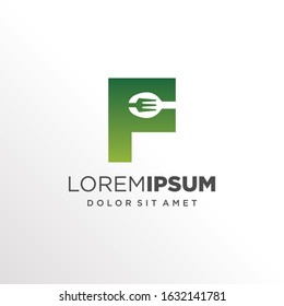 Initial Letter F with Spoon and Fork Logo Design