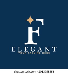Initial Letter F Star Logo Design. F Letter with Star Icon Combination. Usable for Business and Branding Logos.