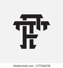 Anfangsbuchstaben F, T, FT oder TF, überlappend, Verriegelung, Monogramm-Logo, schwarze Farbe auf weißem Hintergrund
