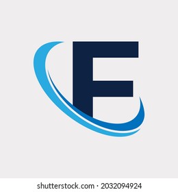Initial Letter F Tech Logo Design Template Element. Eps10 Vector