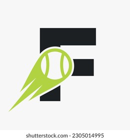 Plantilla De Diseño Del Logotipo De La Letra Inicial F Tennis Club. Academia Deportiva de Tenis, Logo del Club