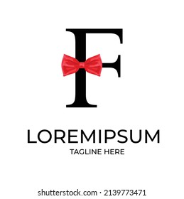 initial letter F tie logo concept
